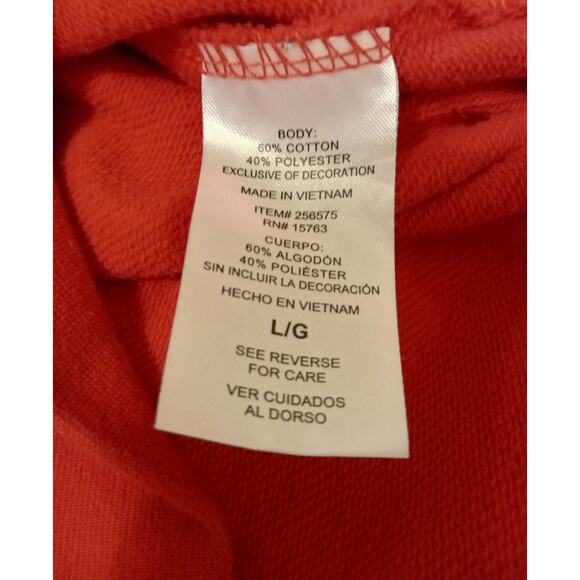 Vintage RARE Champion Women's Red Crewneck Sweatshirt w/ White Side Tie SZ L - Picture 6 of 8